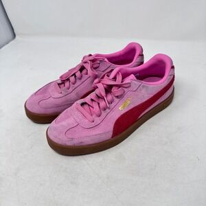 Puma Palermo Sneakers Pink Red Gum Sole Size 8.5 Retro Terrace Suede Shoes